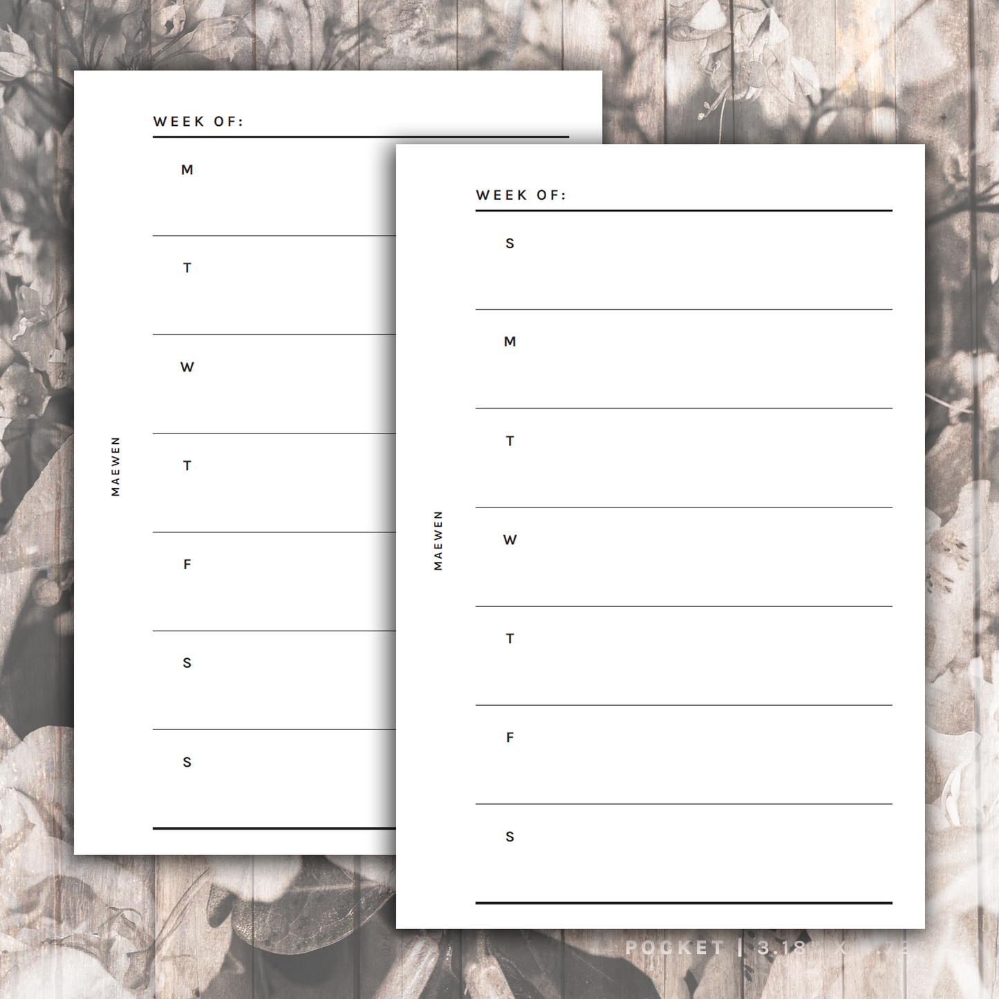 Simple Wo1P - Week on 1 Page