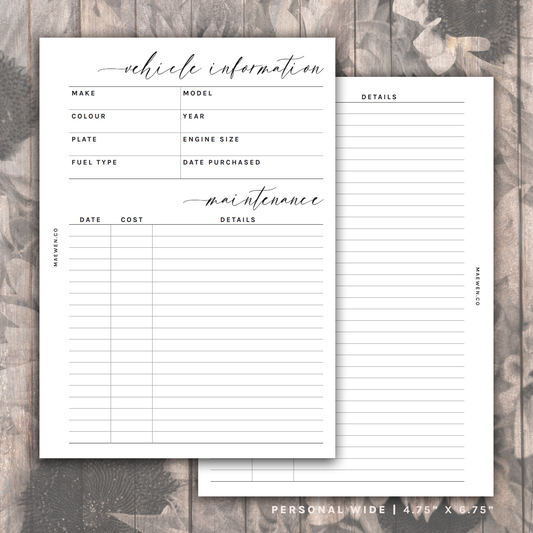 Vehicle Information & Maintenence