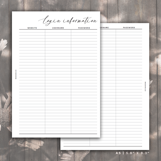 011 Login Information