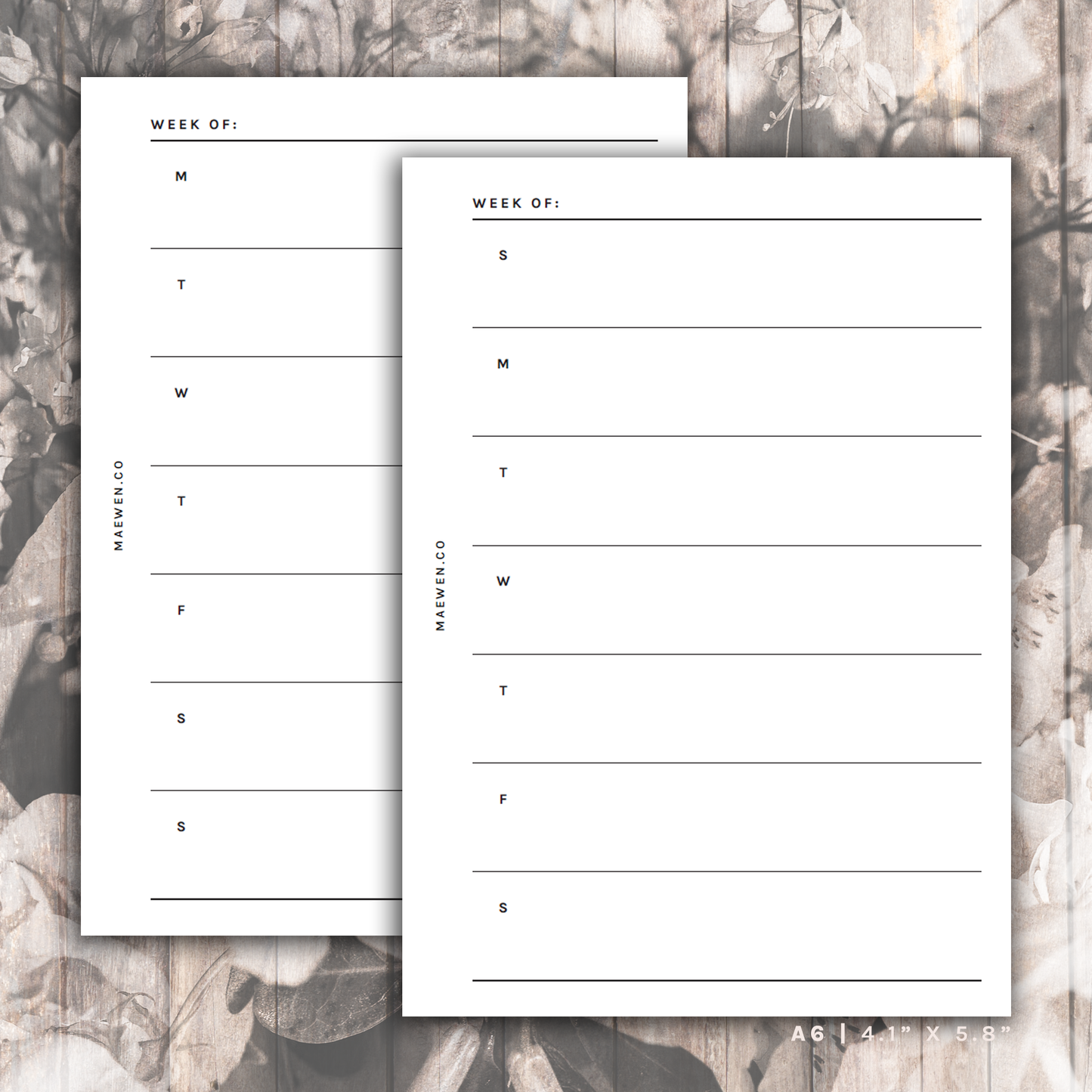 Simple Wo1P - Week on 1 Page