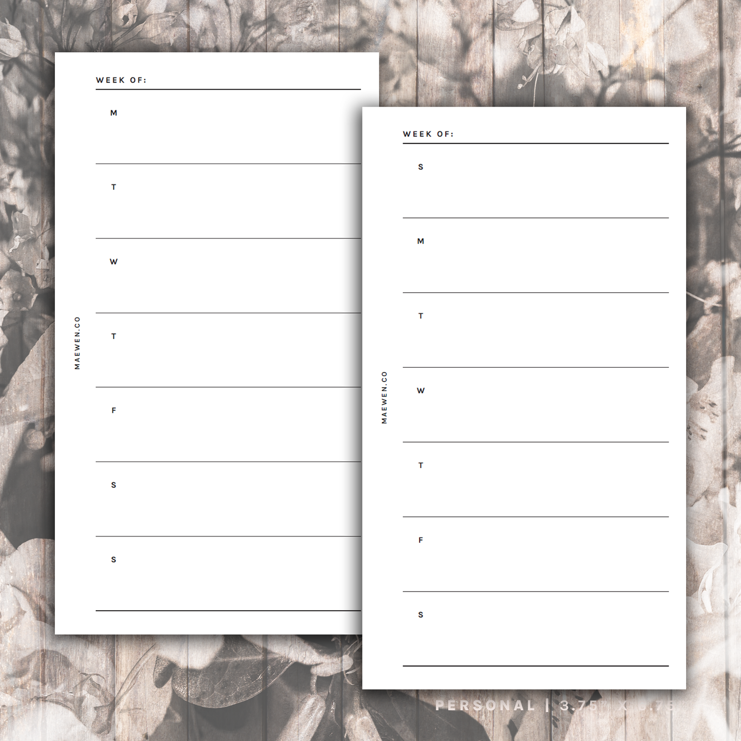 Simple Wo1P - Week on 1 Page