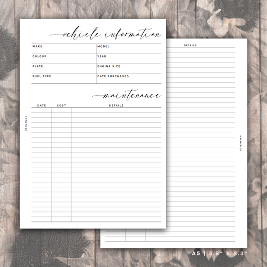 Vehicle Information & Maintenence